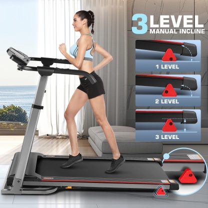  Treadmill with Removable Desk - 2 In1 Portable Folding Treadmill with 300Lbs Capacity, 2.5 HP Running Machine with Removable Desk for Home