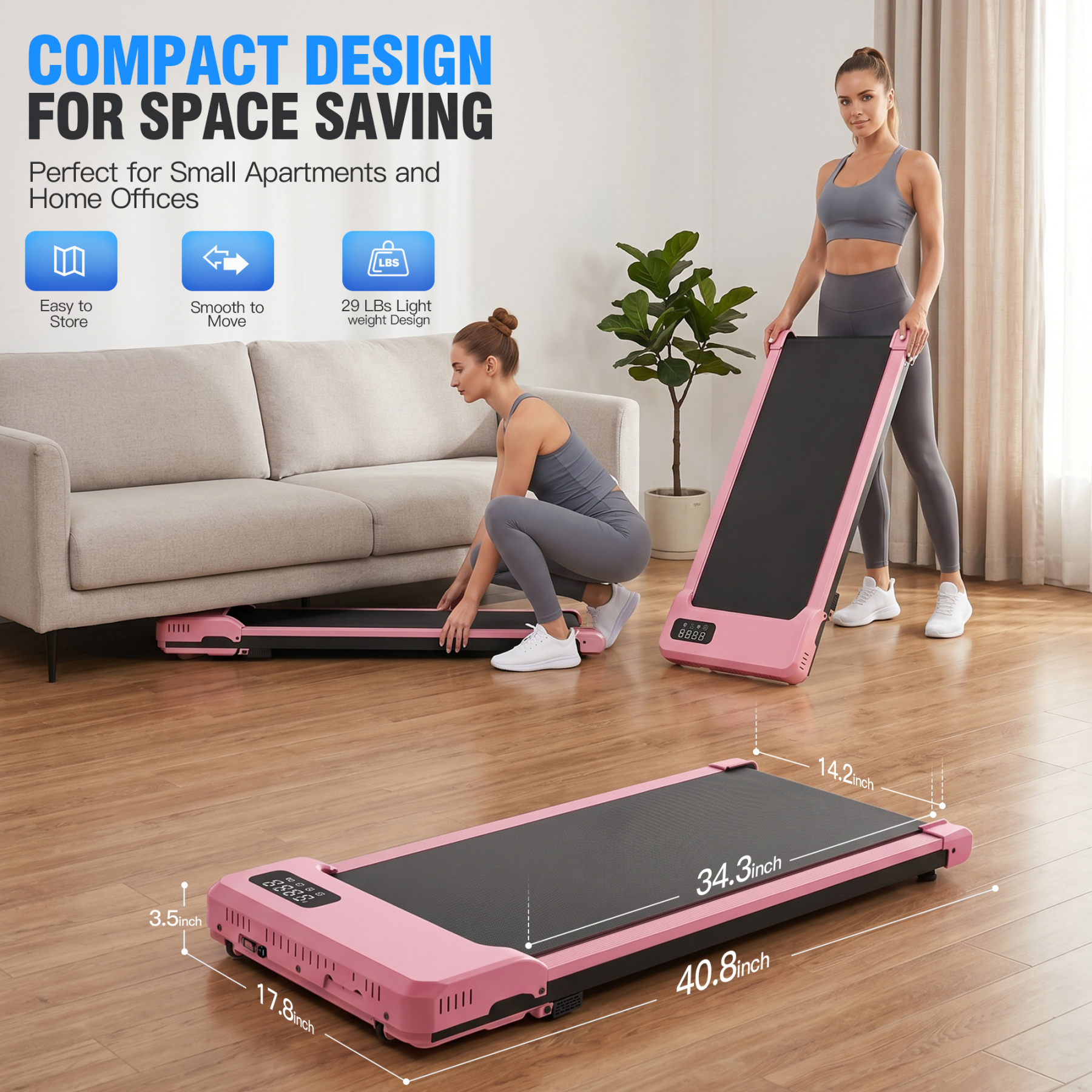 Walking Pad with 8% Manual Incline, 2.5HP Vibration Under Desk Treadmill for Home/Office,300LBS Capacity,Remote Control & LED Display
