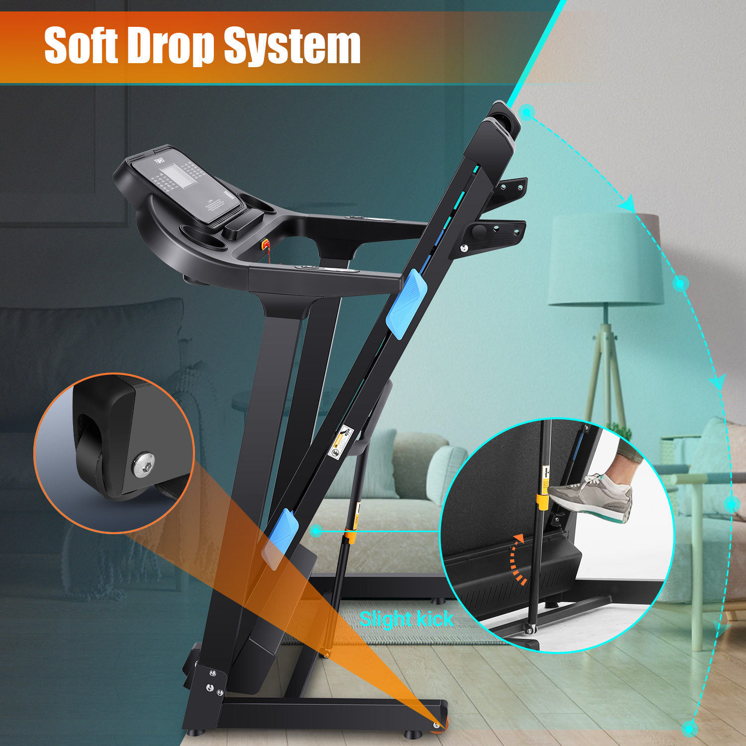 Simpfree Treadmill 300 lb Capacity, 18" Wide Belt Electric Treadmill with Incline & Bluetooth Audio Speakers, 3.25HP Electric Folding Treadmills with App, Indoor Walking Running Exercise for Home