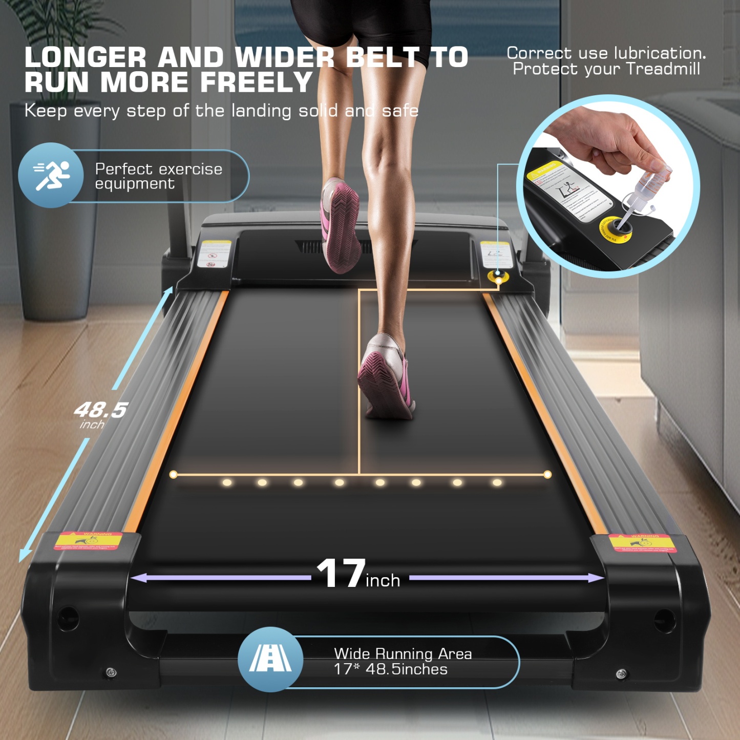 Simpfree Strong 3.25HP Treadmill with Auto Incline & Smart App,Bluetooth Speaker, Large LED Display & Fan for Home Office Walking Running Exercise Machine