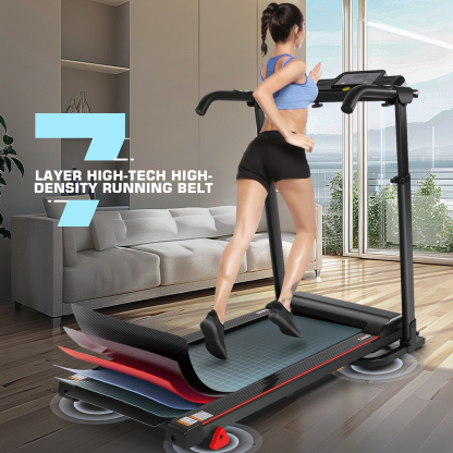  Treadmill with Removable Desk - 300Lbs Weight Capacity, 2.5 HP Portable Folding Treadmill for Home, Running Machine with Incline