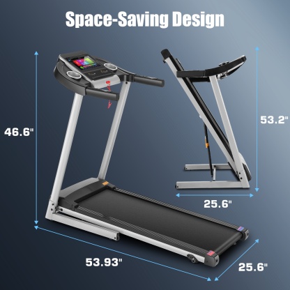  Home Treadmill--Treadmill with 10" HD TV Movie Touchscreen and 3D Virtual Sports Scene, Folding Treadmill with WiFi Connection, Speaker, Wide Belt, Youtube（Silver）