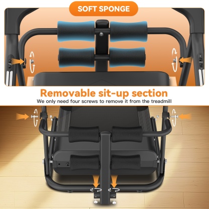 Treadmill with Incline, 3.0 HP Foldable Compact Treadmill with Sit-up Function, 300 lbs Walking Running Treadmill with LCD Display for Exercise, 12 Programs