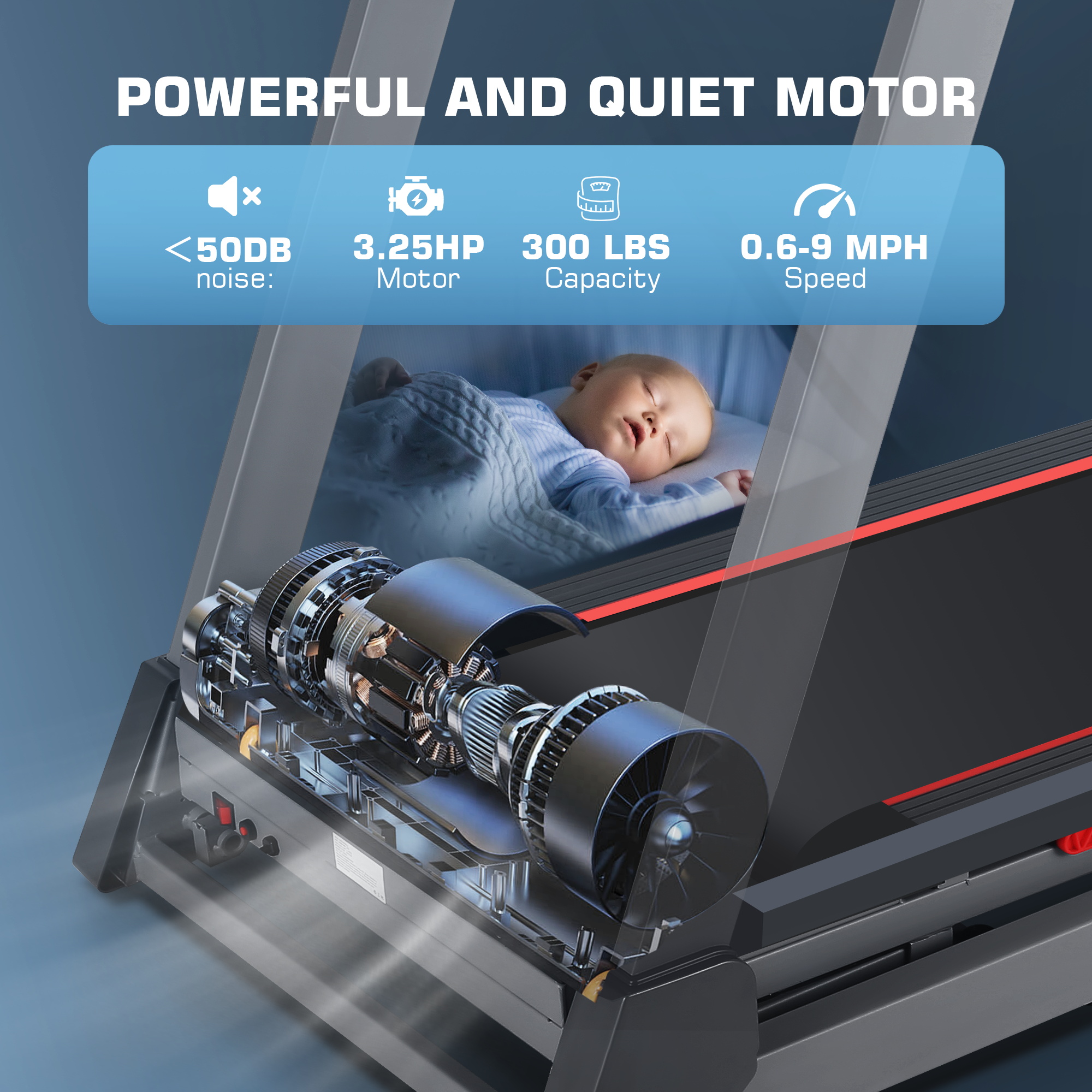 Simpfree Treadmill with 15-Level Auto Incline, 300LBS Electric Treadmill for Home Gym Cardio Training, 3.25HP Running Machine Home Exercise, Smart APP & Audio Speakers, LED(Silver)