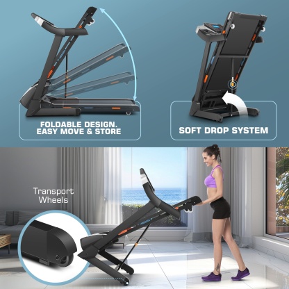 Simpfree Strong 3.25HP Treadmill with Auto Incline & Smart App,Bluetooth Speaker, Large LED Display & Fan for Home Office Walking Running Exercise Machine