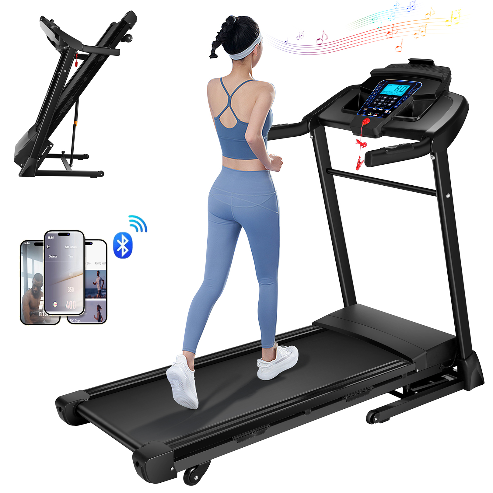 Simpfree 3.25 HP Treadmill with Auto Incline 17In Wide Runing Belt, 9MPH Speed and 12 Preset Programs for Home Gym Cardio Exercise,