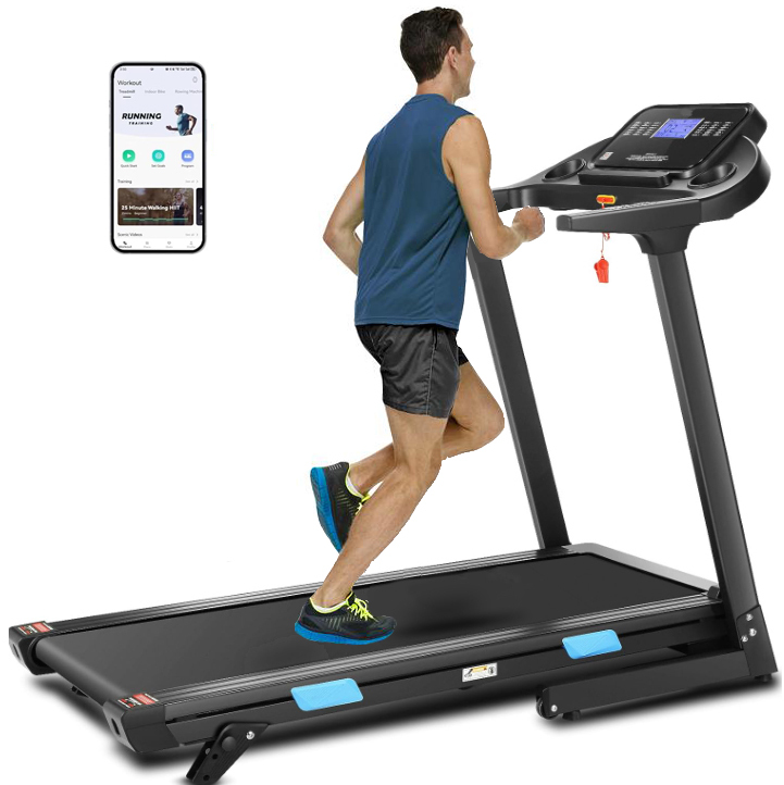 Simpfree Treadmill 300 lb Capacity, 18" Wide Belt Electric Treadmill with Incline & Bluetooth Audio Speakers, 3.25HP Electric Folding Treadmills with App, Indoor Walking Running Exercise for Home