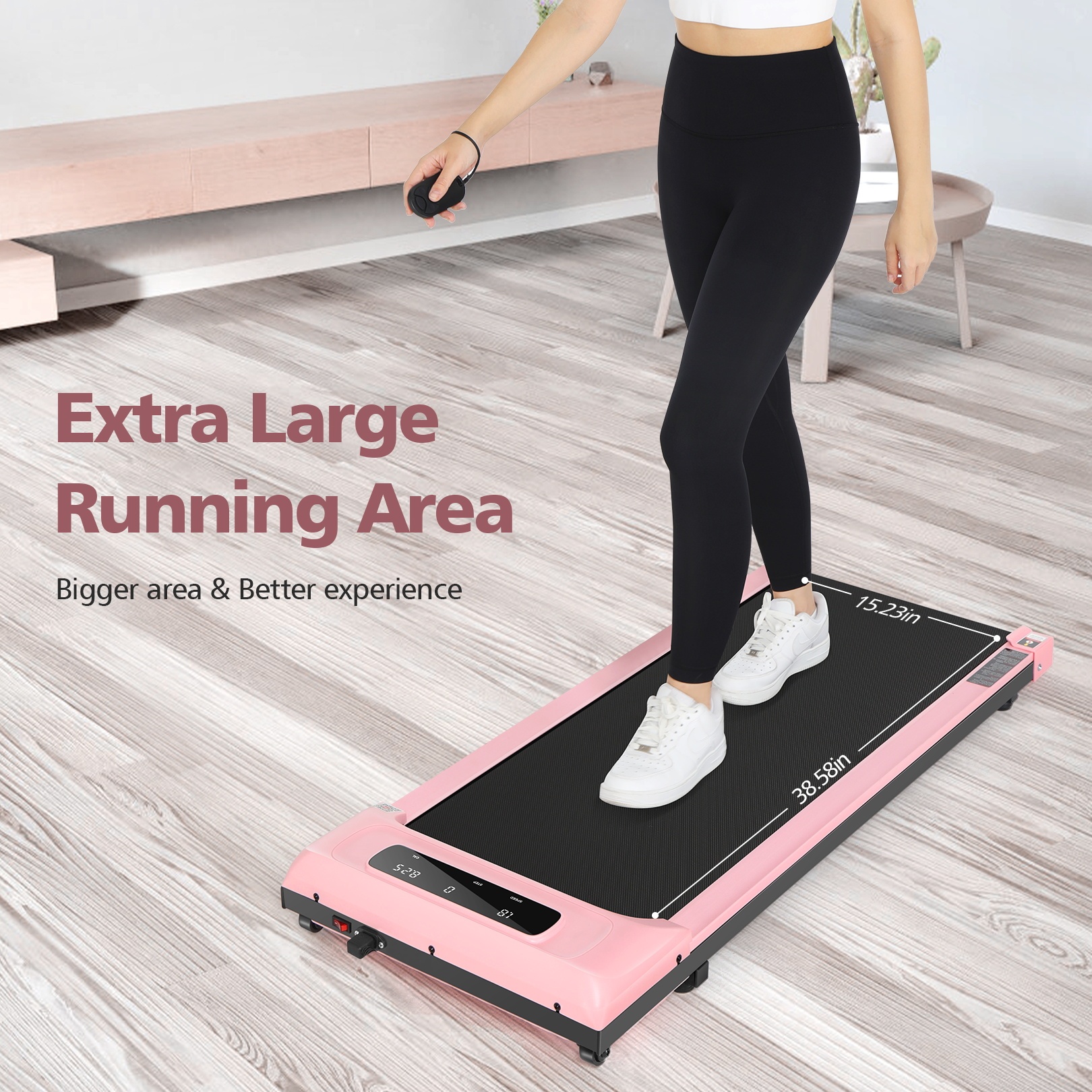 2.5HP Walking Pad Treadmill for Home,Smart App,Remote Control, LCD Display, Protable Space-Saving Treadmill for Jogging Walking Running with 300 lbs Weight Capacity