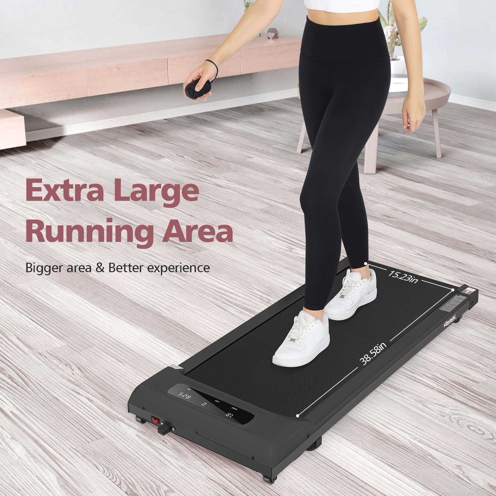 2.5HP Walking Pad Treadmill for Home,Smart App,Remote Control, LCD Display, Protable Space-Saving Treadmill for Jogging Walking Running with 300 lbs Weight Capacity