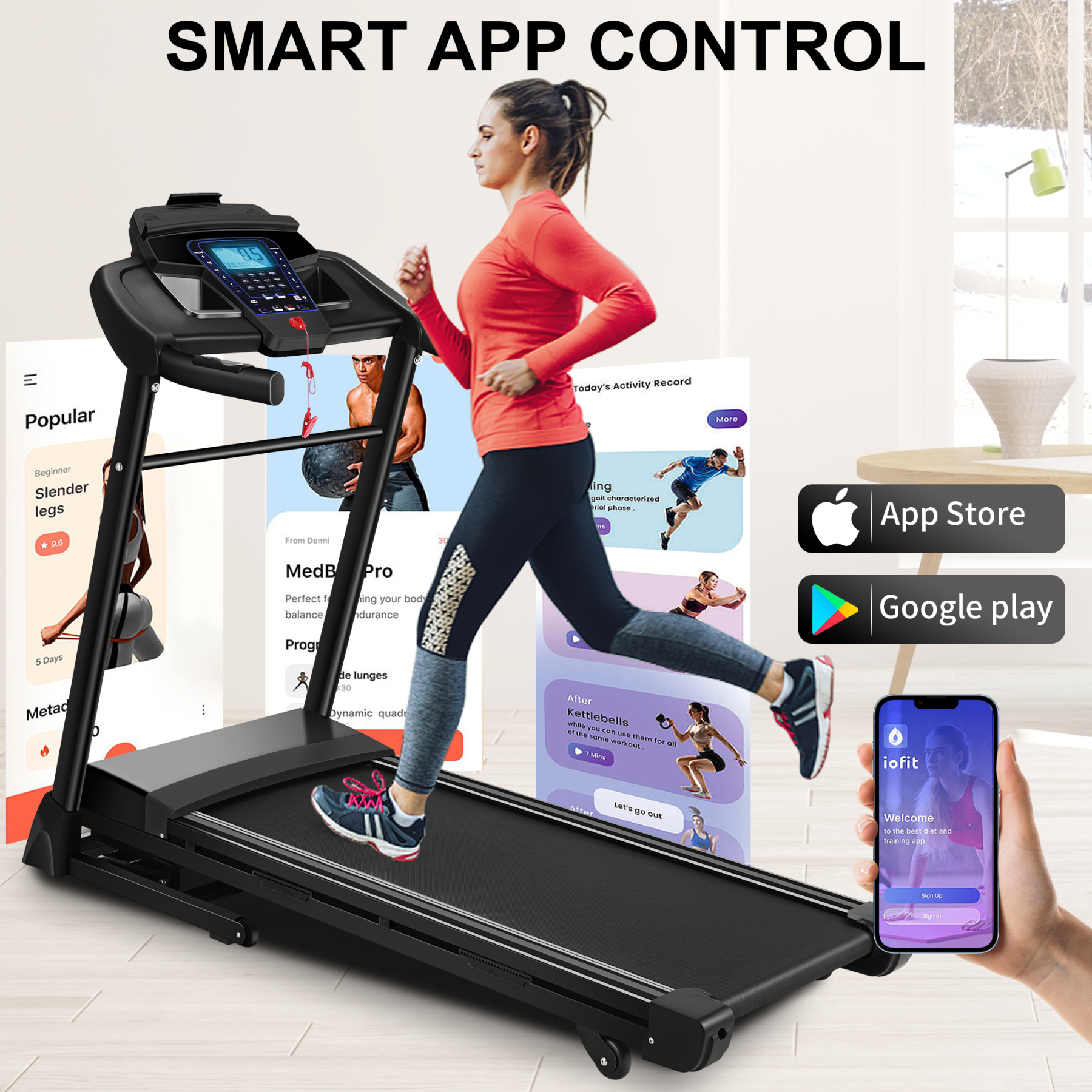 Simpfree 3.25 HP Treadmill with Auto Incline 17In Wide Runing Belt, 9MPH Speed and 12 Preset Programs for Home Gym Cardio Exercise,