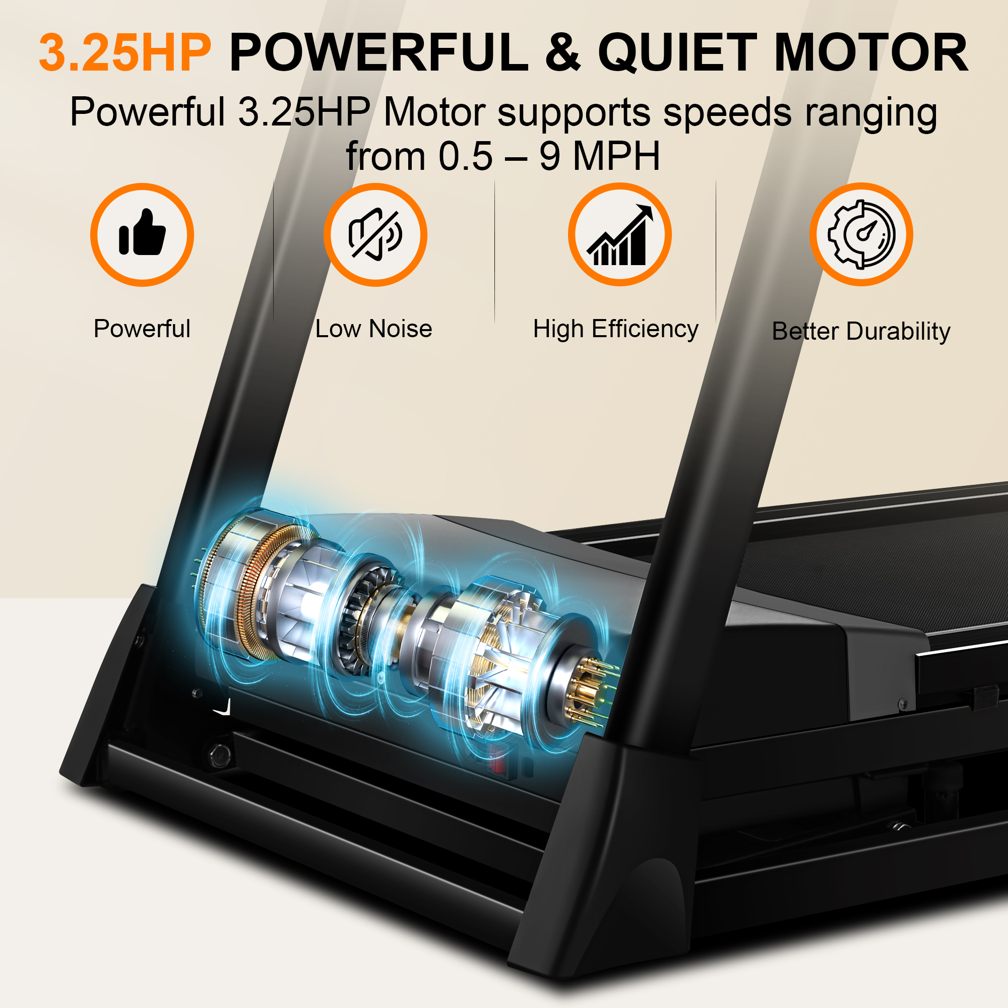 Simpfree 3.25 HP Treadmill with Auto Incline 17In Wide Runing Belt, 9MPH Speed and 12 Preset Programs for Home Gym Cardio Exercise,