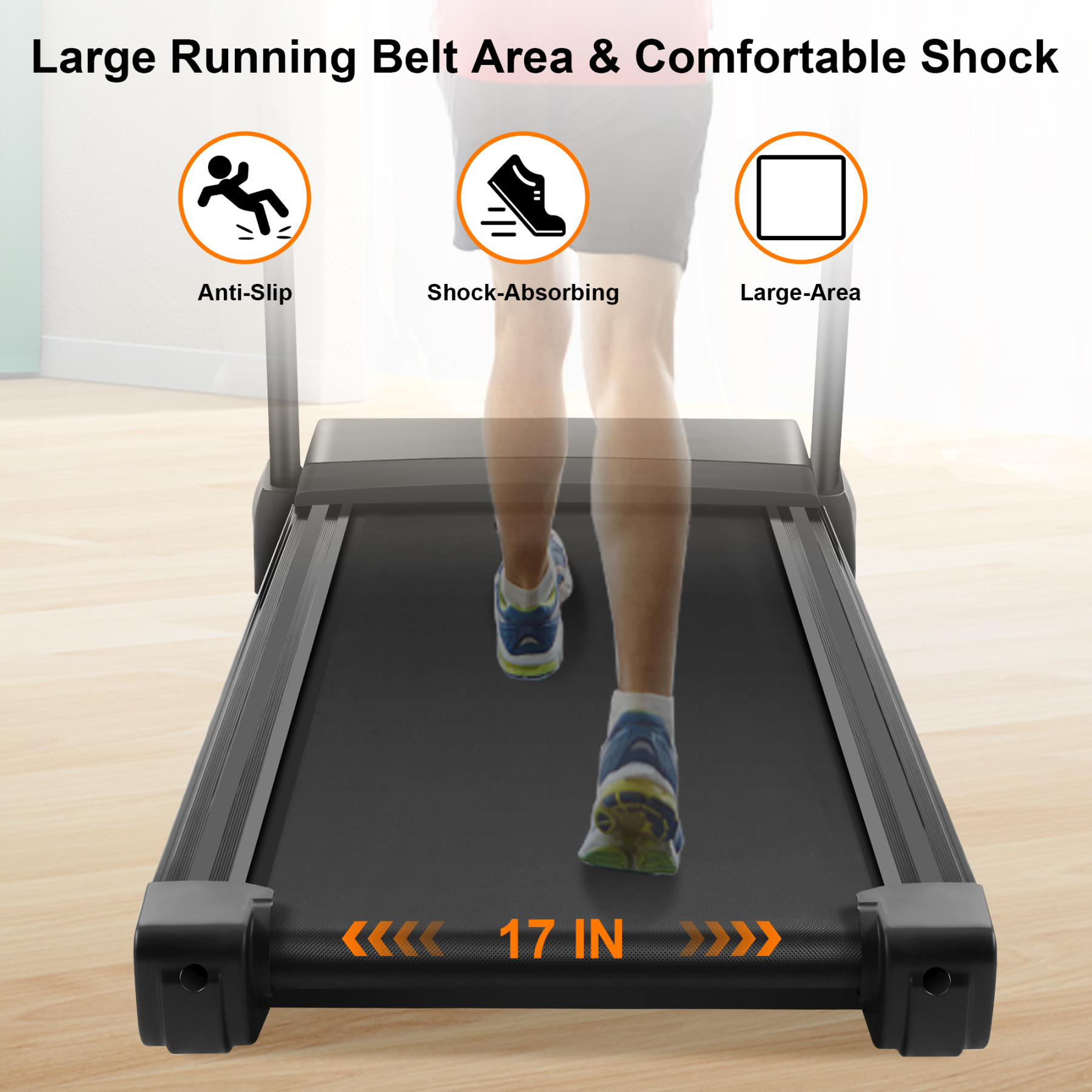 Simpfree 3.25 HP Treadmill with Auto Incline 17In Wide Runing Belt, 9MPH Speed and 12 Preset Programs for Home Gym Cardio Exercise,