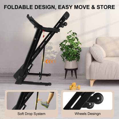 Simpfree 3.25 HP Treadmill with Auto Incline 17In Wide Runing Belt, 9MPH Speed and 12 Preset Programs for Home Gym Cardio Exercise,