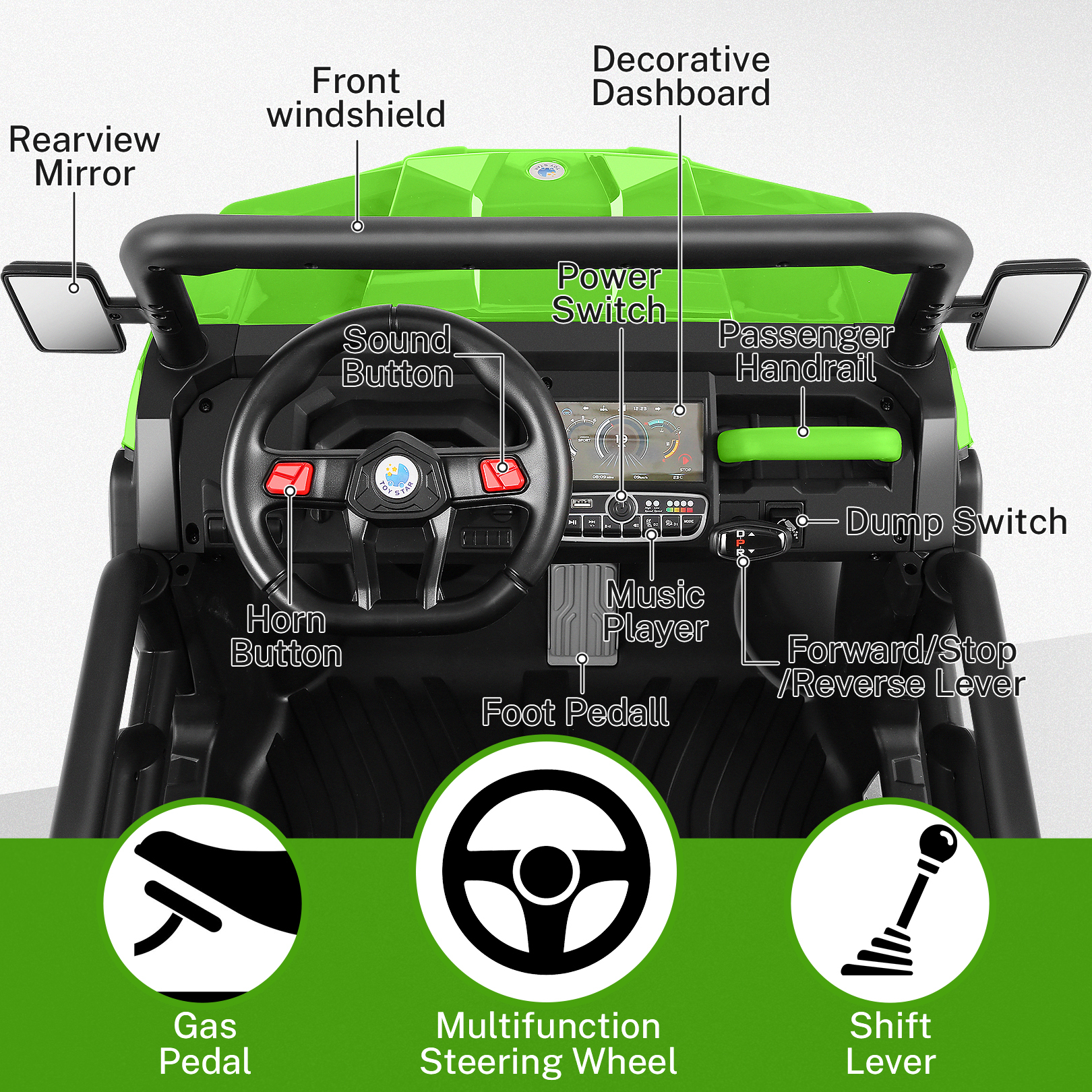 Hikole 24V Ride On Dump Truck