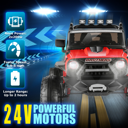 Hikole 24V 2 Seater Ride on Car Truck