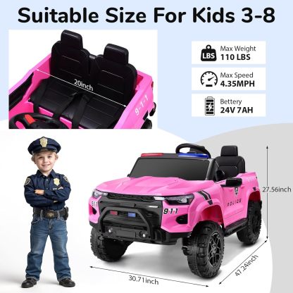 Hikole 24V 2 Seater Ride On Police Car