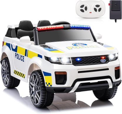 Hikole 12 Volt Electric Police Car with Remote Control, Battery Operated Kids Cop Cars