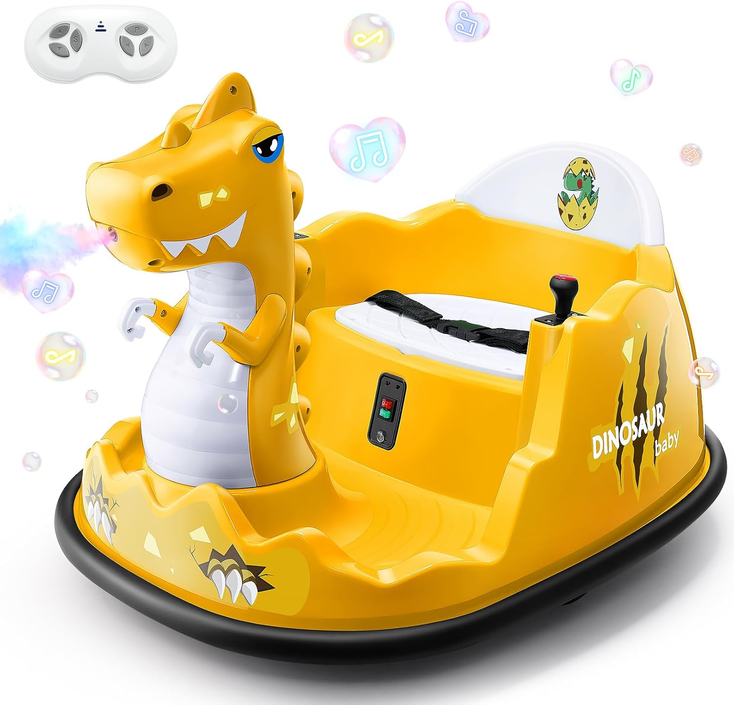 Hikole Toddler Bumper Car for Kids 1.5-6, 12V Baby Ride on Bumper Cars with Remote Control