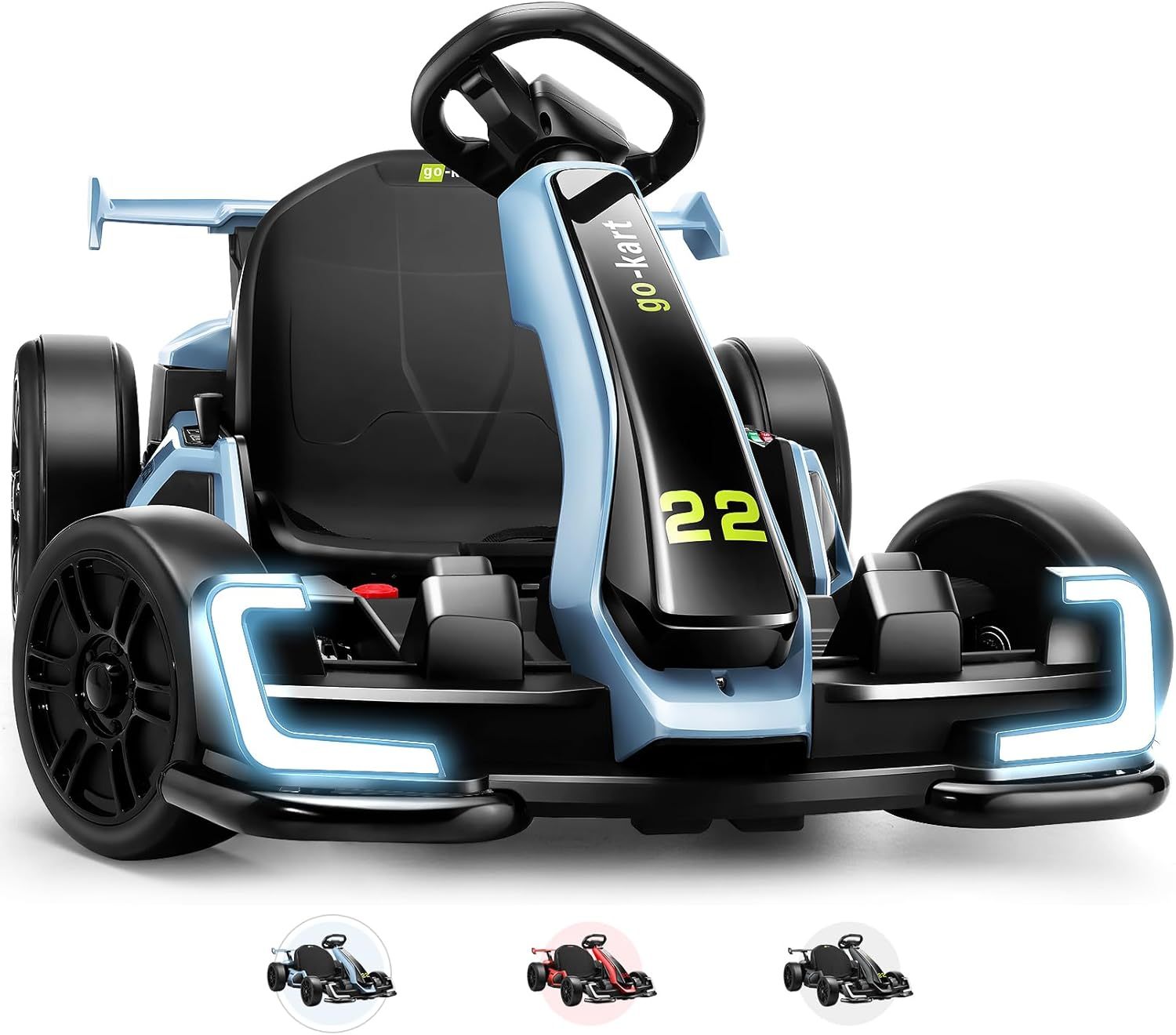 Hikole Go Kart Electric Drift Kart Car, 24V Crazy Go Cart for Kids with Adjustable Seat