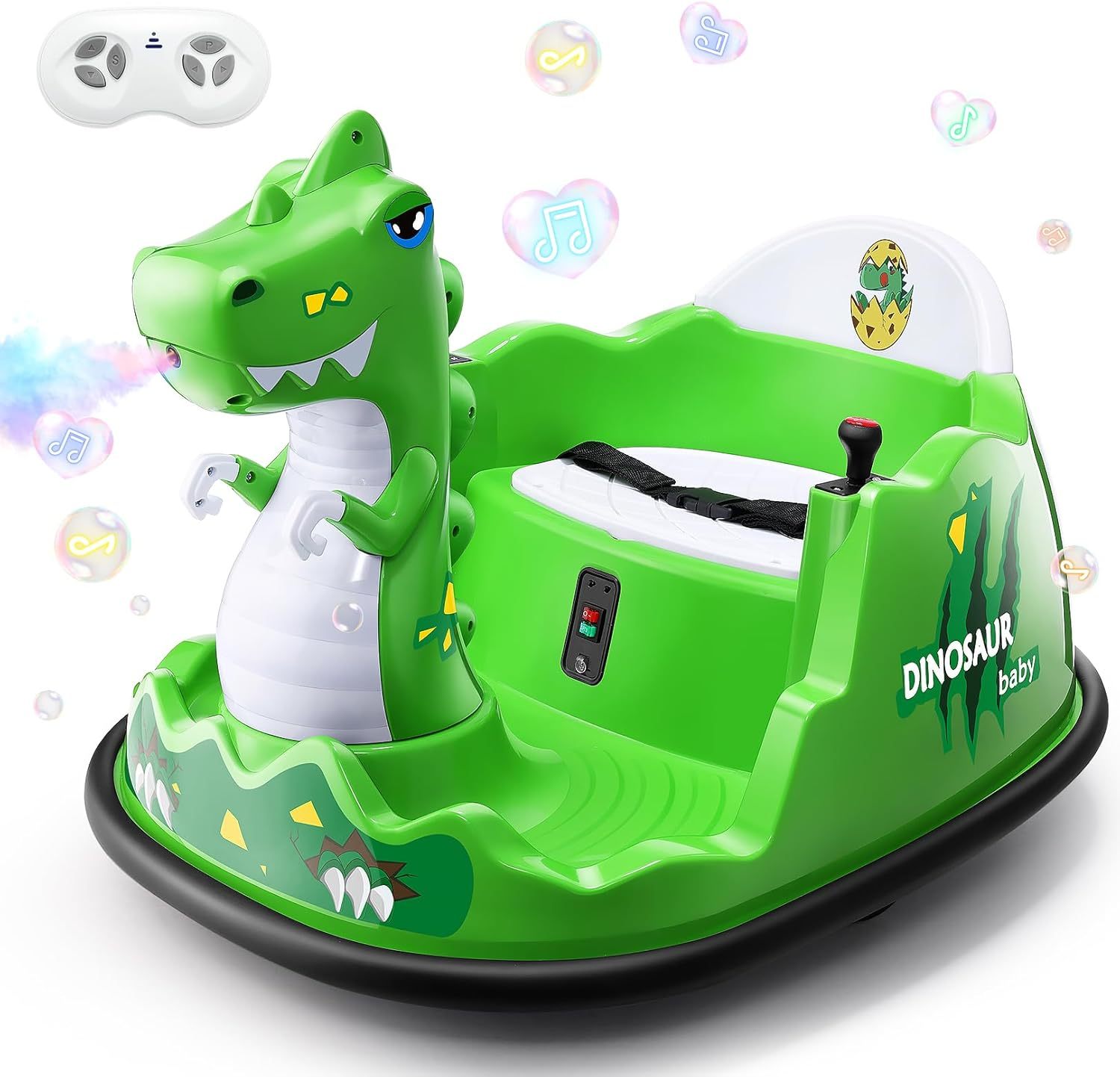 Hikole Toddler Bumper Car for Kids 1.5-6, 12V Baby Ride on Bumper Cars with Remote Control