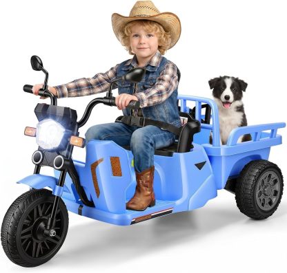 Hikole 12V 3-Wheel Electric Ride on Tractor Toys for Kids Ages 3-8