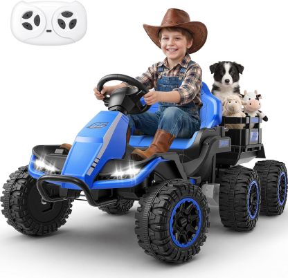 Hikole 24V Ride on Toys Tractor for Kids, w/Parent Remote Control