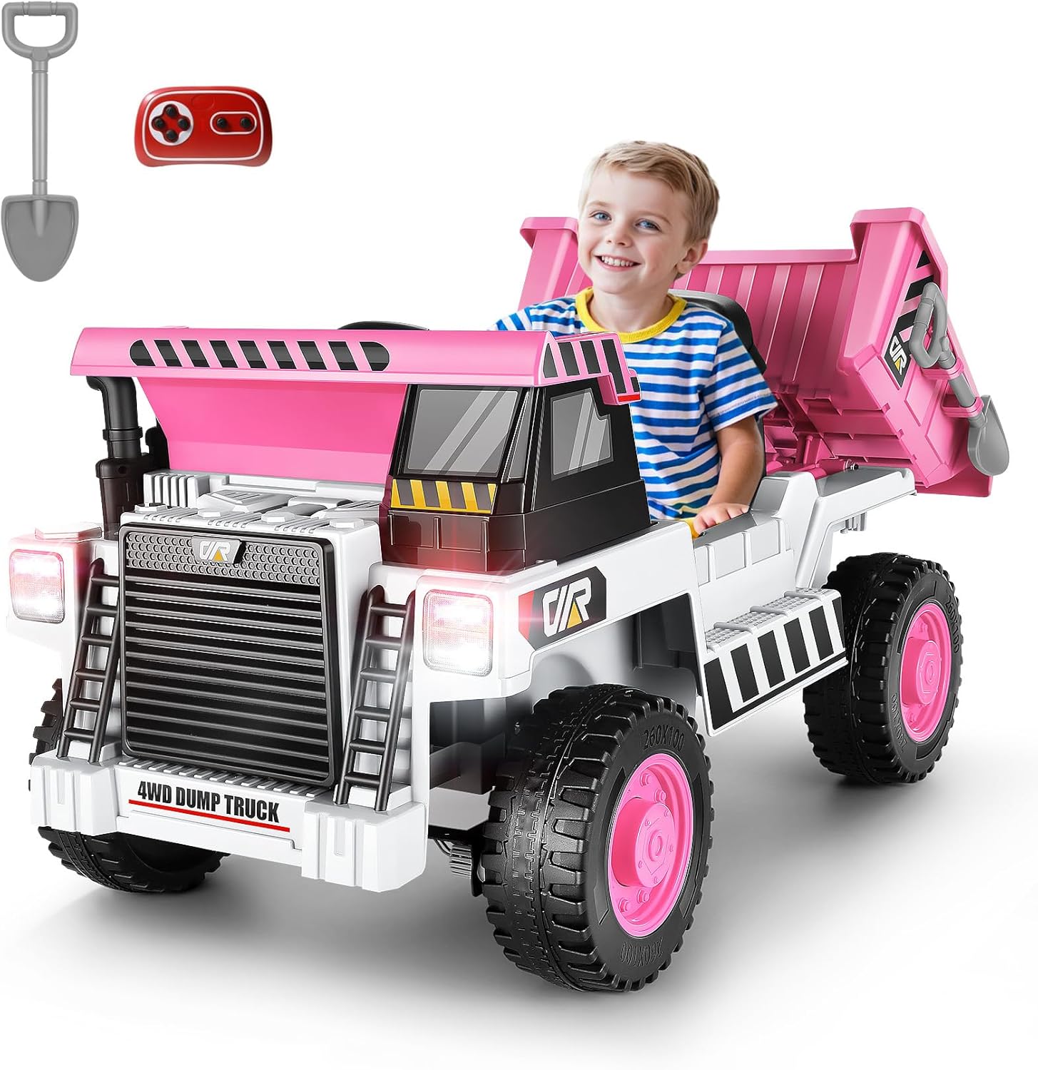 Hikole 12V 4WD Ride on Toys Car for Kids 4-8 with Remote Control