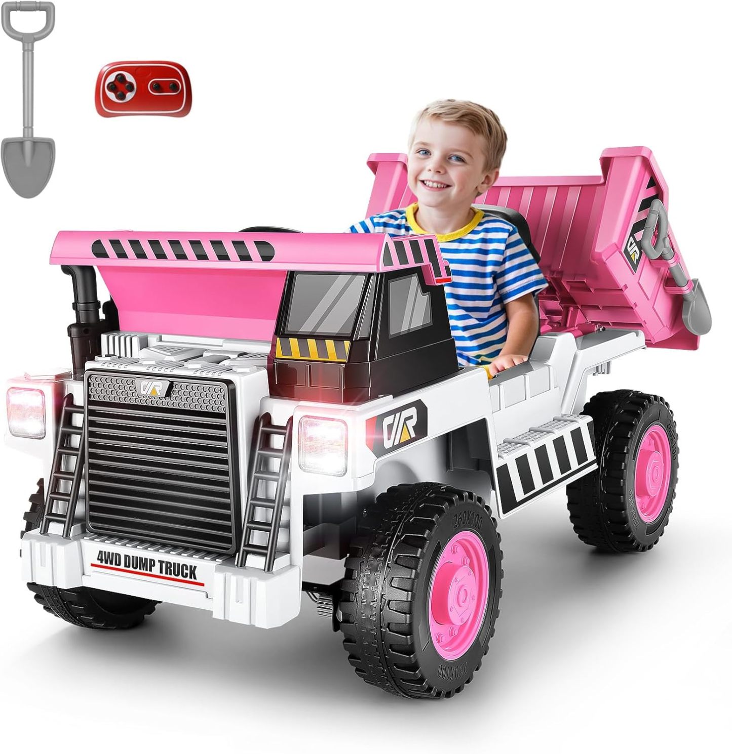 Hikole 12V 4WD Ride on Toys Car for Kids 4-8 with Remote Control