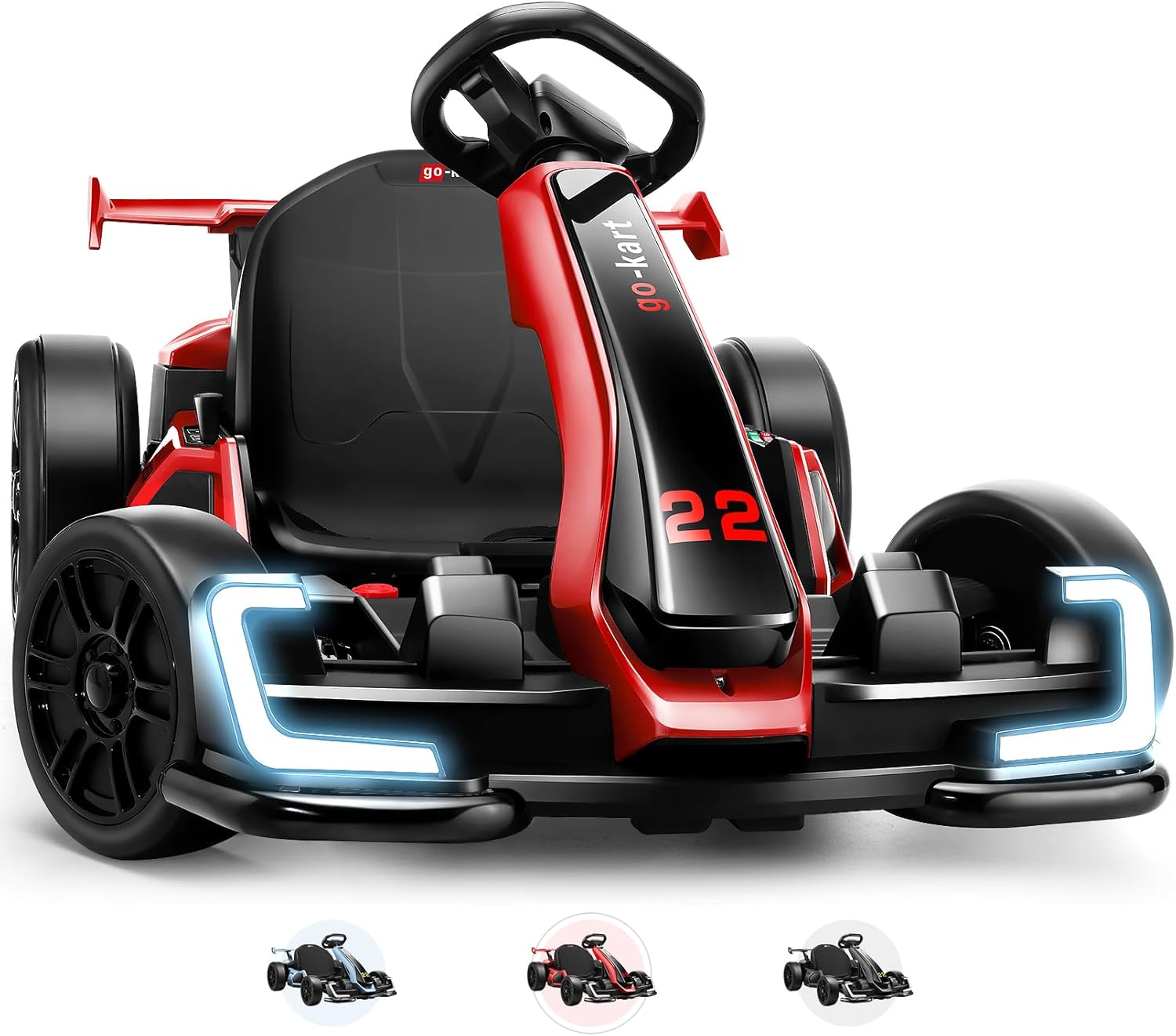 Hikole Go Kart Electric Drift Kart Car, 24V Crazy Go Cart for Kids with Adjustable Seat