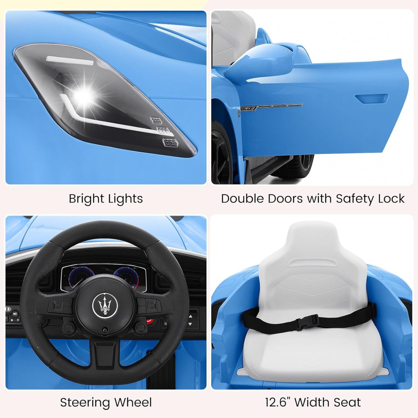 Hikole 12V Kids Ride on Car, Battery Powered Electric Car for Boy Girl-Hikole