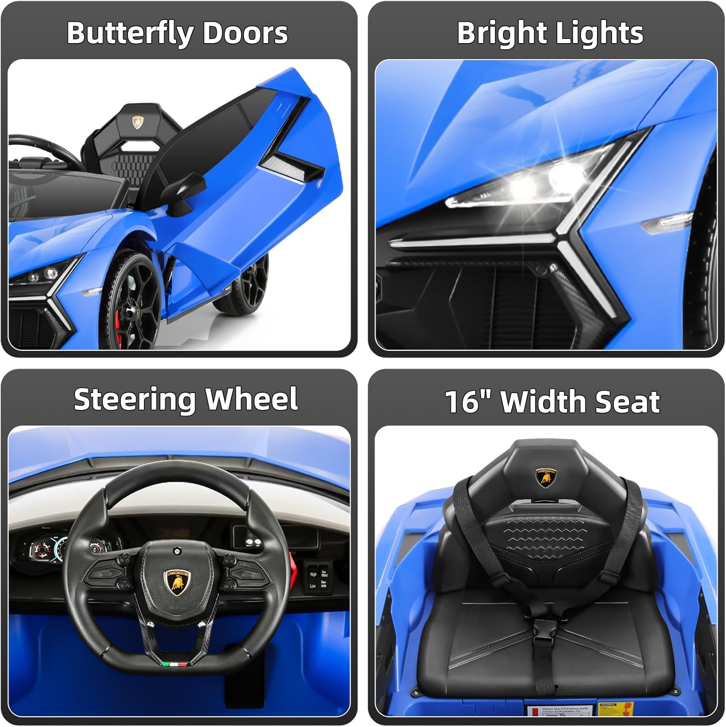 Hikole 12V Kids Lamborghini Electric Car, with Parent Remote, Battery Operated Car, Hydraulic Doors