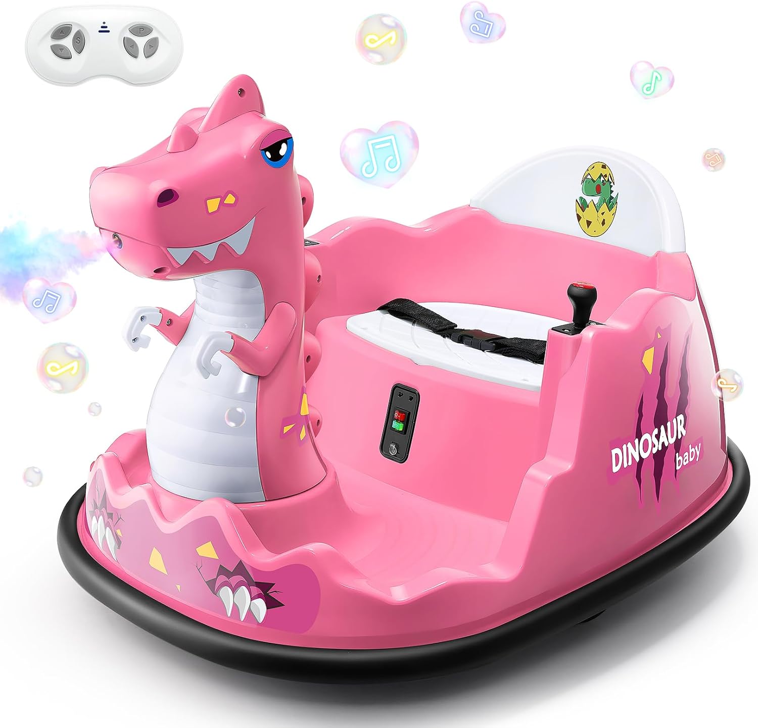 Hikole Toddler Bumper Car for Kids 1.5-6, 12V Baby Ride on Bumper Cars with Remote Control