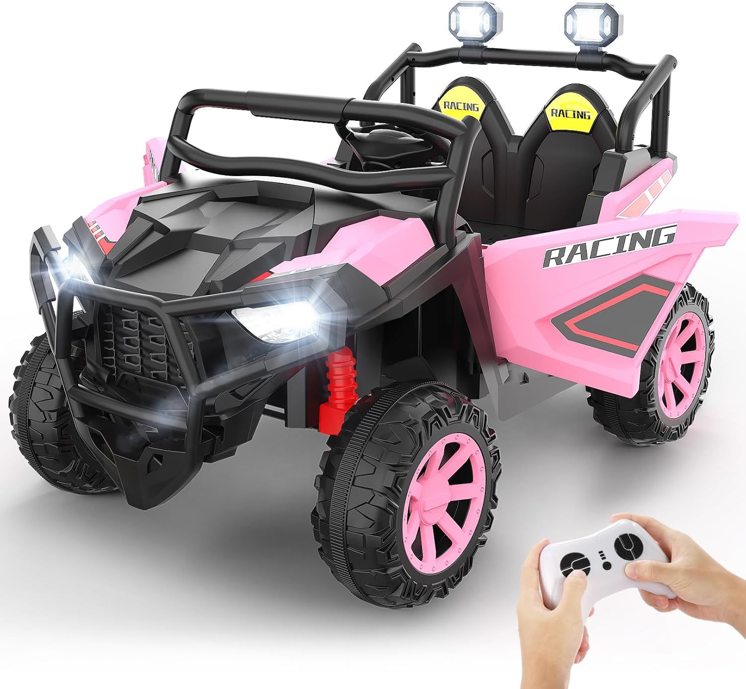 Hikole 2 Seater 24V Ride on Car, UTV for Kids, Power Wheels with Remote Control