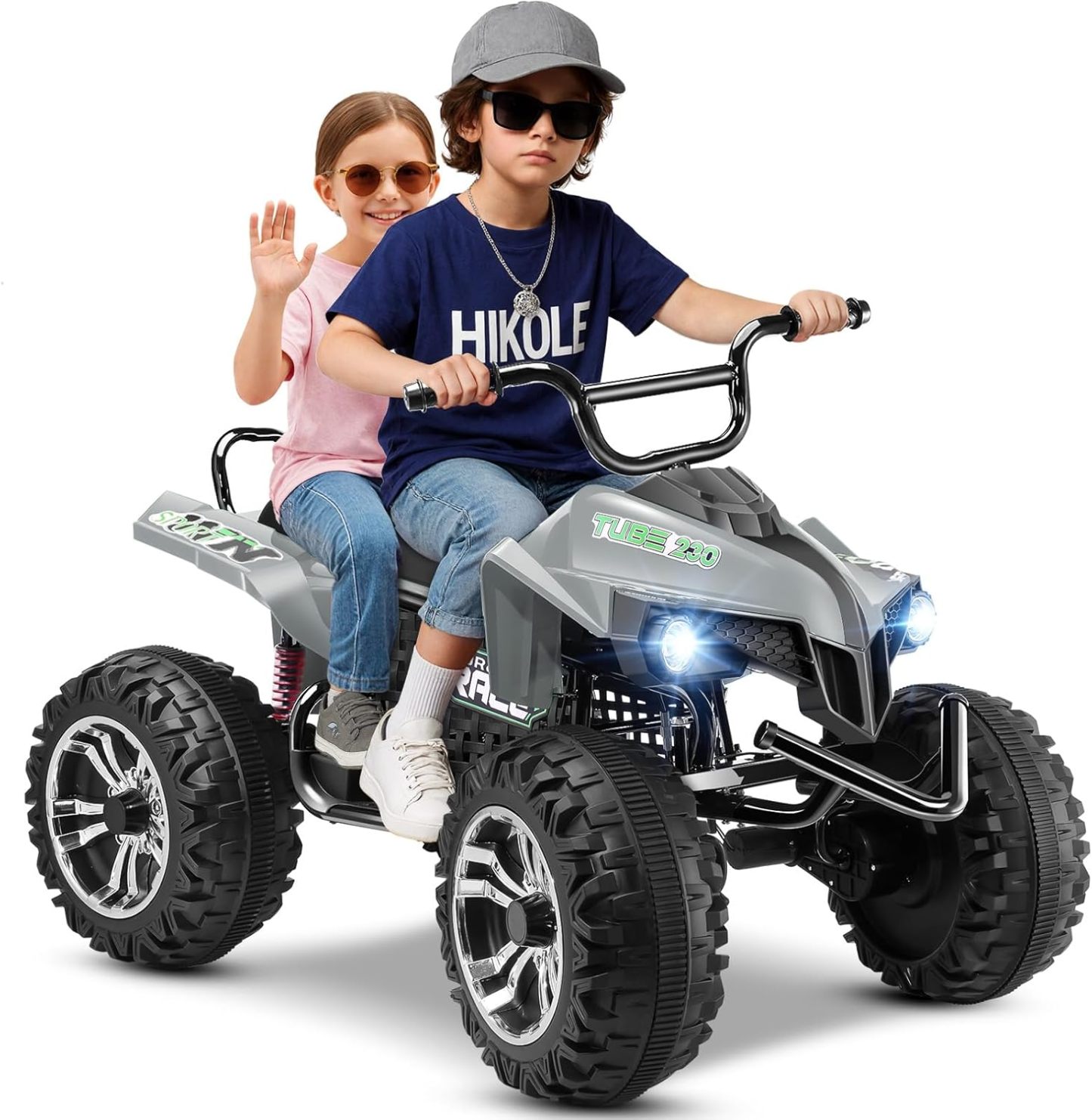 Hikole Kids ATV 4 Wheeler, 24V 2 Seater XXL, Ride on Electric Quad Four Wheelers