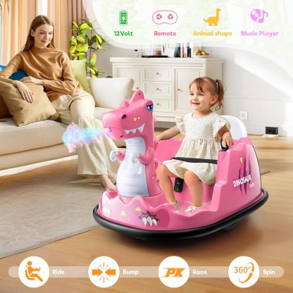 Hikole Toddler Bumper Car for Kids 1.5-6, 12V Baby Ride on Bumper Cars with Remote Control