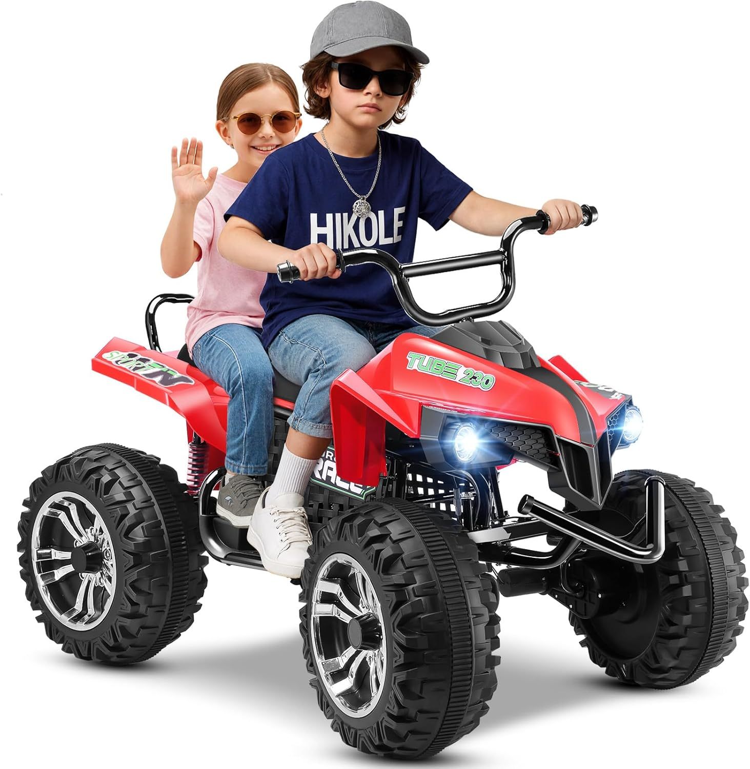Hikole Kids ATV 4 Wheeler, 24V 2 Seater XXL, Ride on Electric Quad Four Wheelers