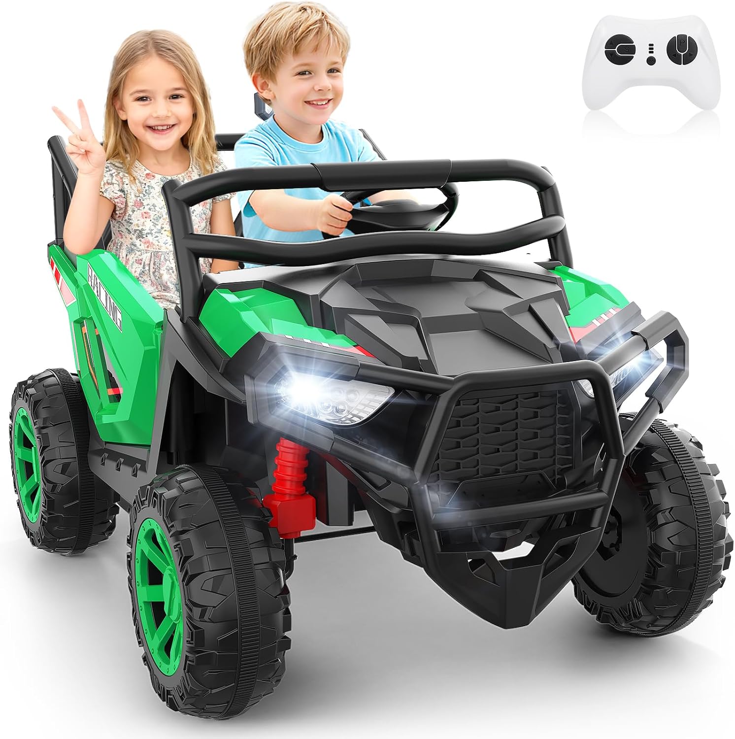Hikole 2 Seater 24V Ride on Car, UTV for Kids, Power Wheels with Remote Control
