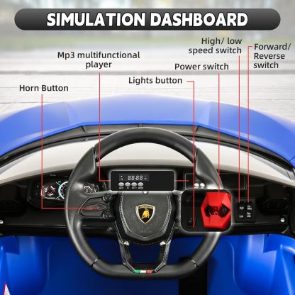 Hikole 12V Kids Lamborghini Electric Car, with Parent Remote, Battery Operated Car, Hydraulic Doors