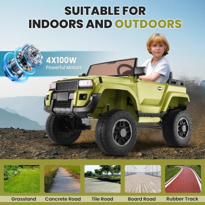 Hikole 2 Seater Ride on Car Truck for Kids, 24V Battery Powered Car-Hikole