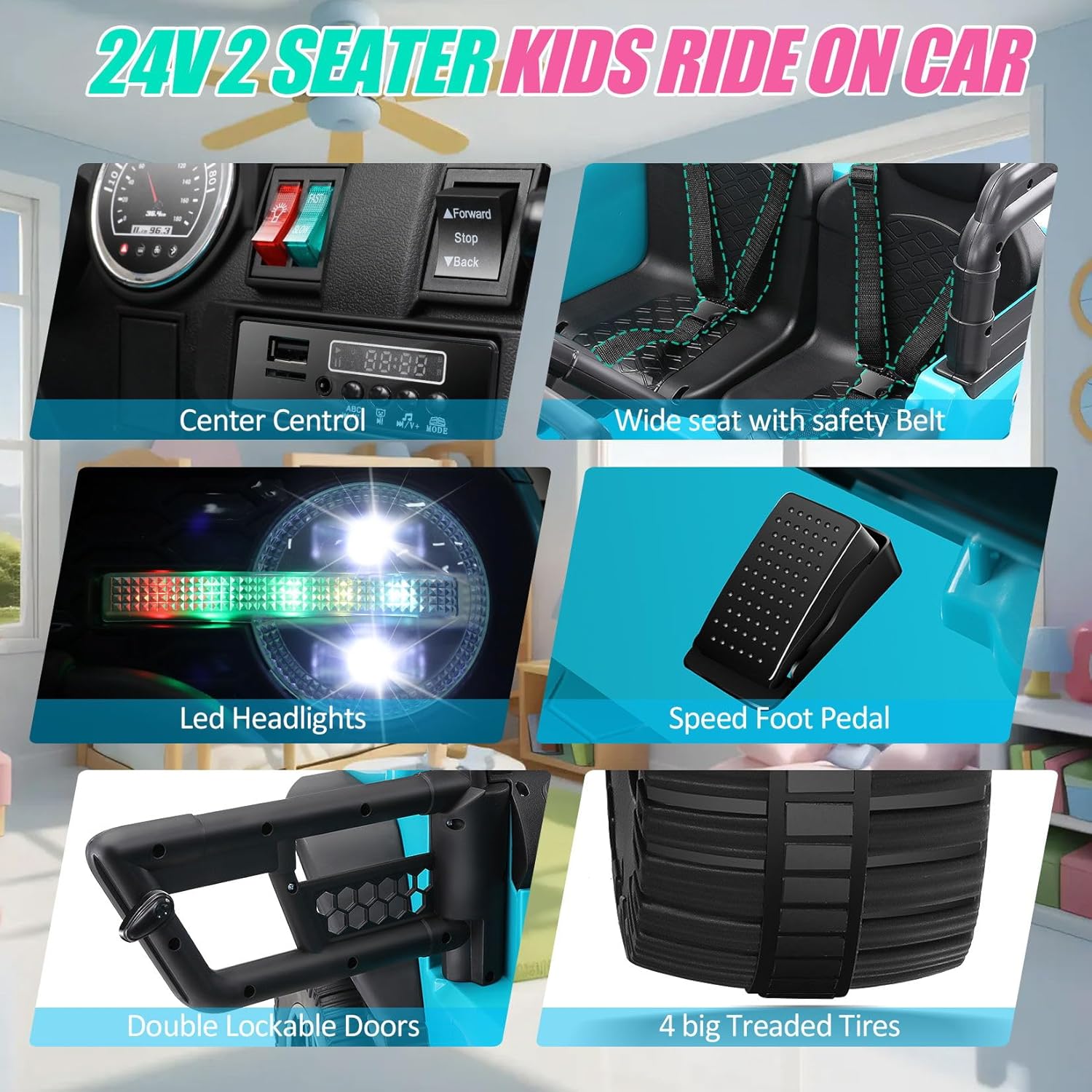 Hikole 24 Volt Ride On Toys for Boys Girls