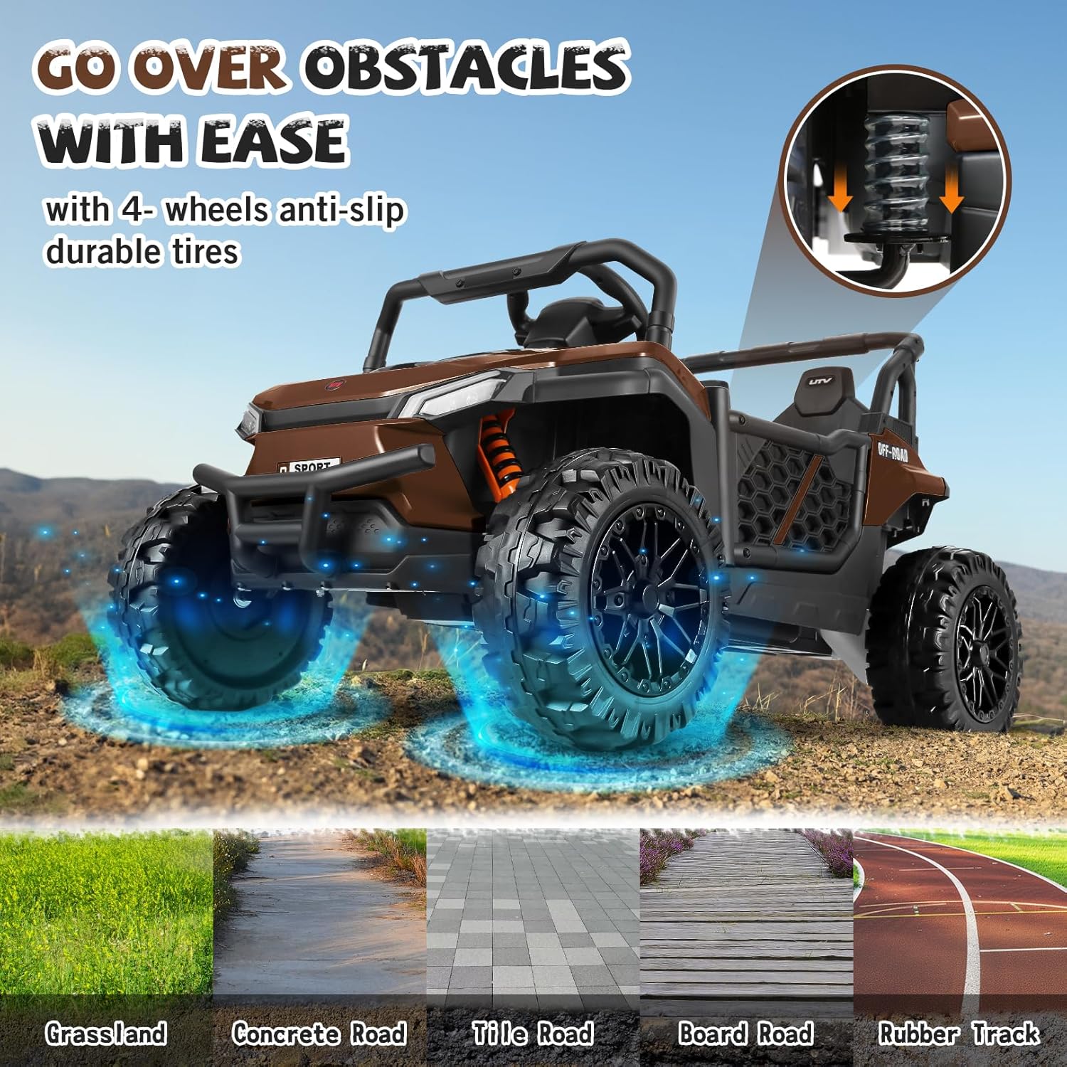 Hikole 2 Seater Electric Car for Kids, 12 Volt Ride on Car Truck for Boys & Girls with Parent Remote