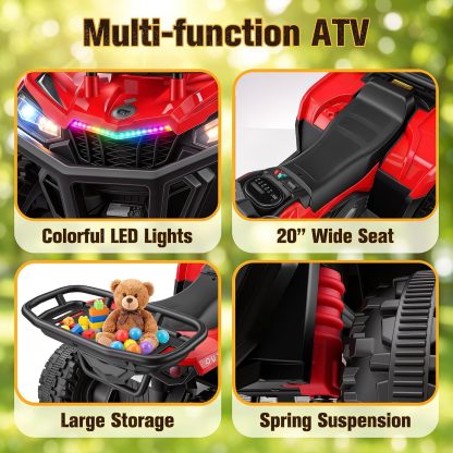 Hikole 24V ATV 4 Wheeler for Kids 3-6,Electric Ride Quad