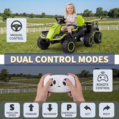 Hikole 24V Ride on Toys Tractor for Kids, w/Parent Remote Control