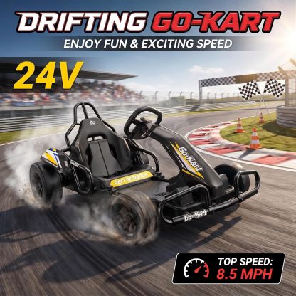 Hikole 24V Electric Drift Go Kart for Kids Ages 6-12-14