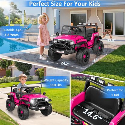 Hikole 24V Ride on Car with Remote Control, Power Car Wheels for Kids