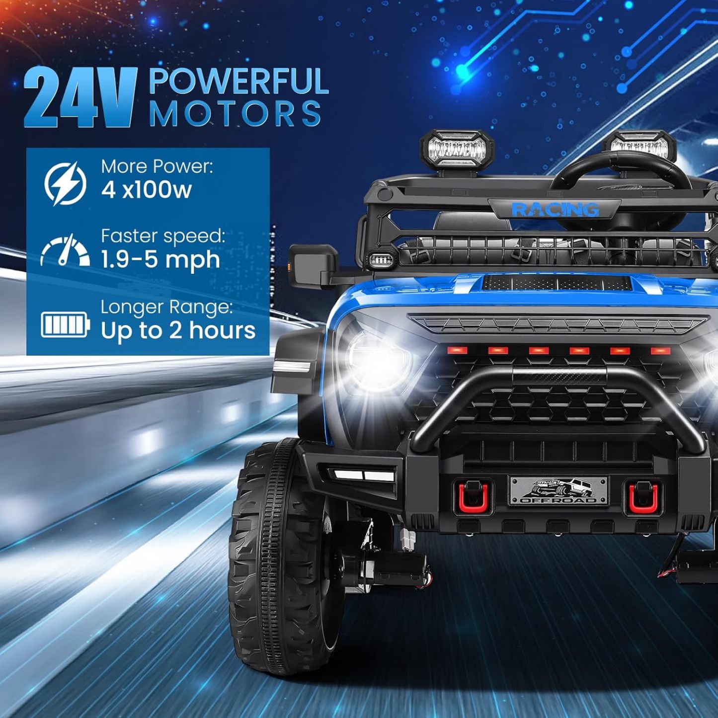 Hikole 24V 9AH Ride on Toys Jeeps for Big Kids