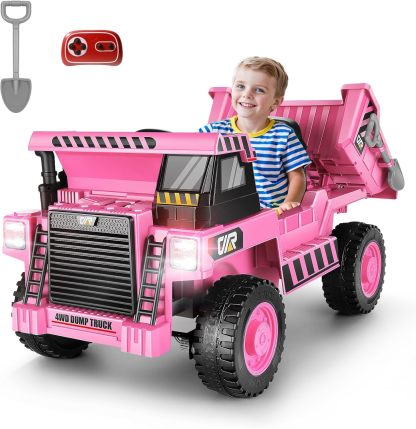 Hikole 12V 4WD Ride on Toys Car for Kids 4-8 with Remote Control