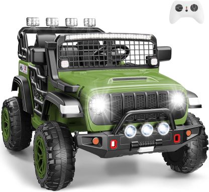 Hikole 24V 2 Seater Electric Ride on Truck Car for Kids 4-8, Remote Control