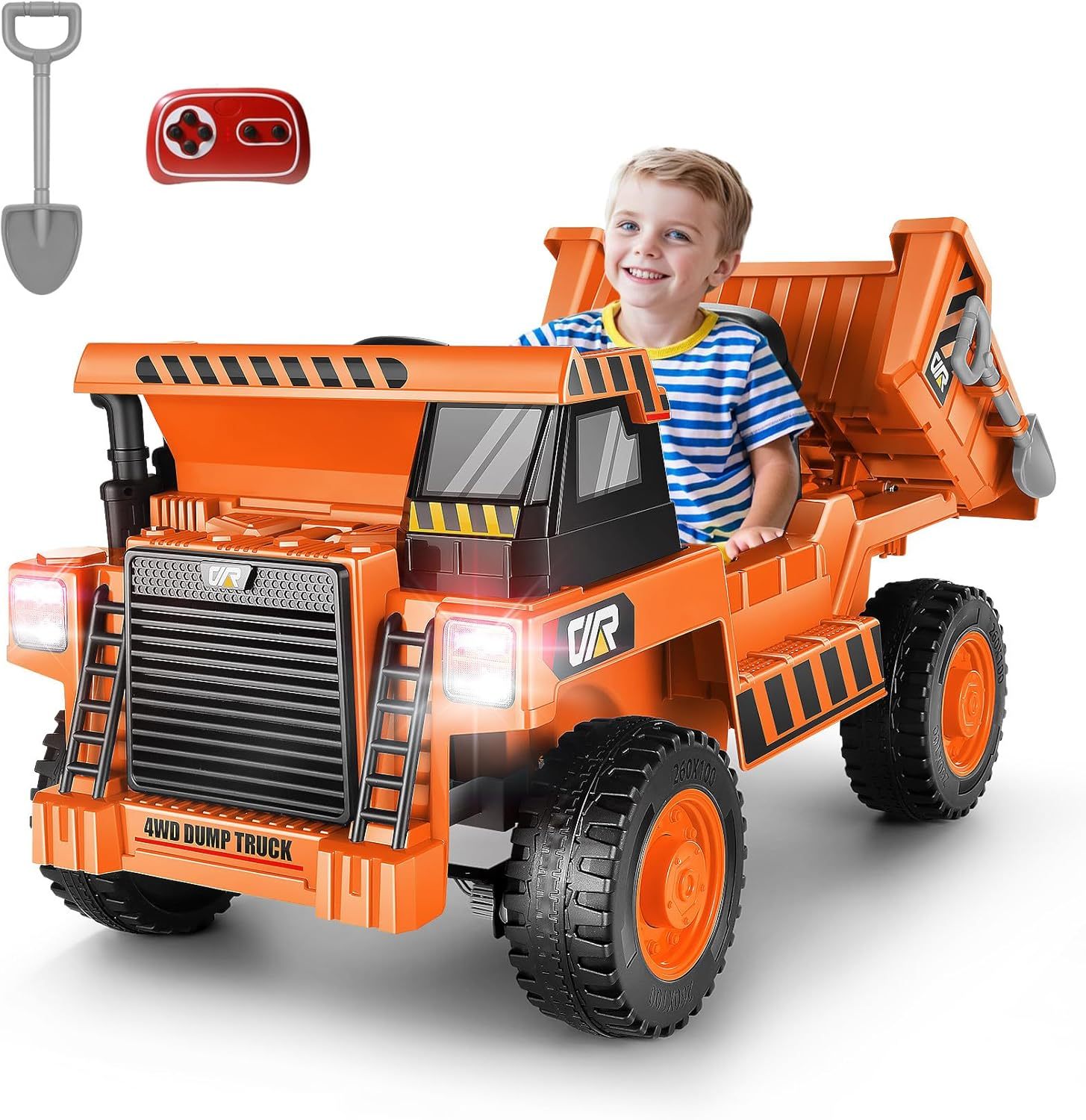 Hikole 12V 4WD Ride on Toys Car for Kids 4-8 with Remote Control