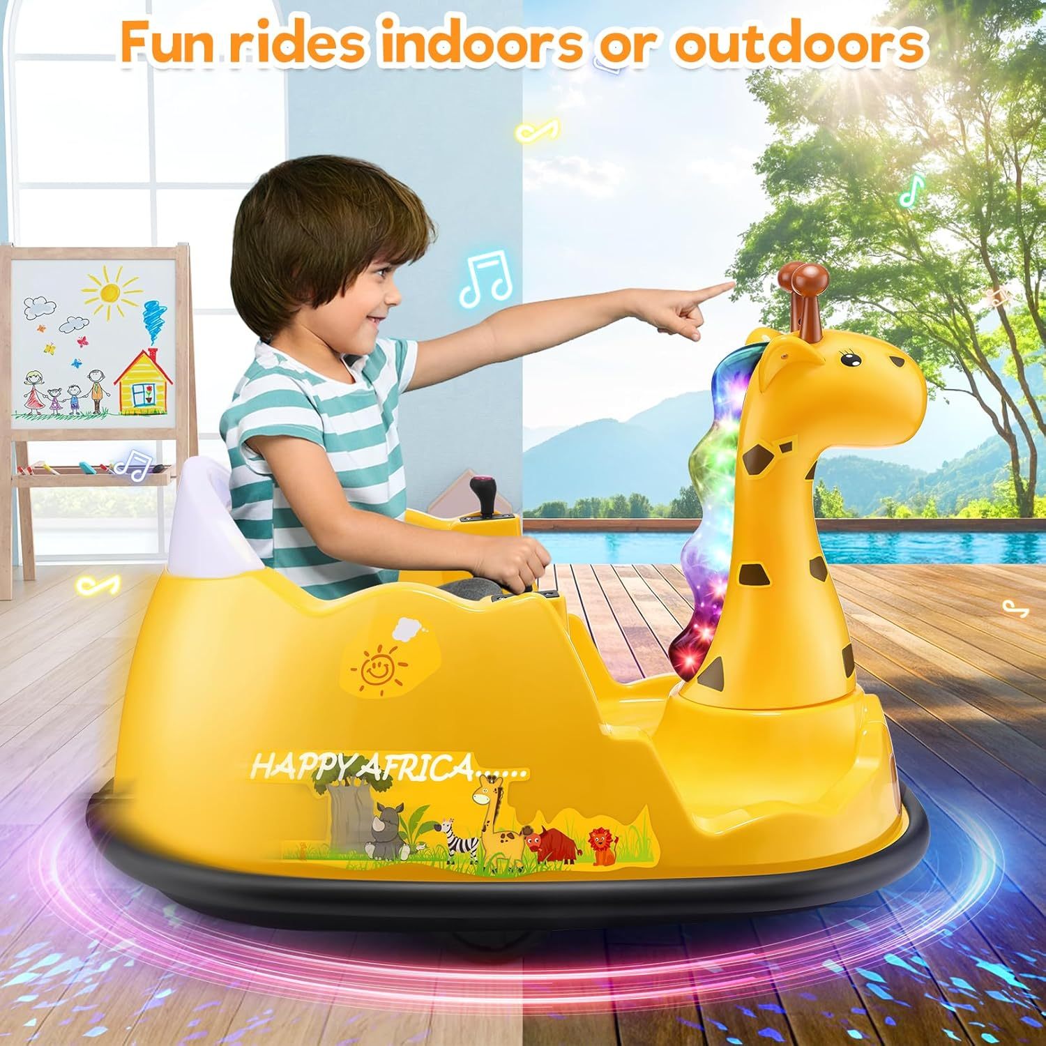 Hikole 12V Baby Bumper Car for Kids 2-5, Toddler Ride on Car with Parent Remote